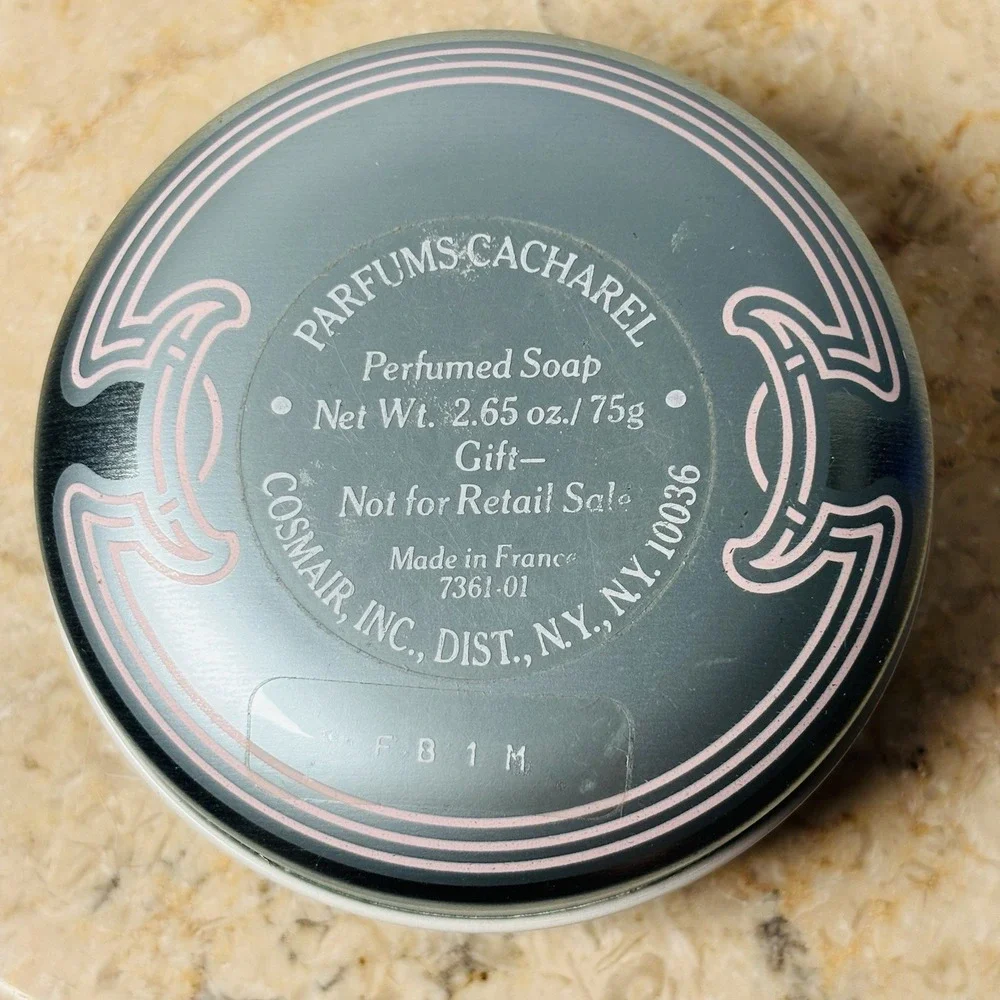 Vintage Rare Perfumes Cacharel France Floral Metal‎ Soap Tin/ Trinket Box